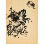 Ludwik MACIĄG (1920–2007), Historical Scene with a Knight on a Rearing Horse, and a Horse’s Head