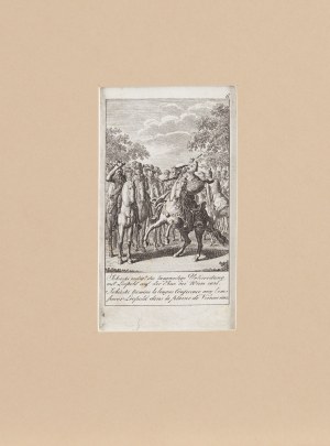 Daniel Chodowiecki (1726 Gdańsk - 1801 Berlin), Spotkanie Jana III Sobieskiego z cesarzem Leopoldem I pod Wiedniem, 1796