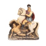 A statue of Jan III Sobieski on horseback, with a Turk at his feet