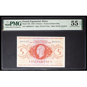 5 francs type “Marianne” dit “Edmond Dulac” - Caisse centrale de la France d’outre-mer 2 février 1944.