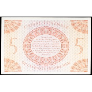 5 francs type “Marianne” dit “Edmond Dulac” - Caisse centrale de la France d’outre-mer 2 février 1944.