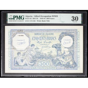 500 francs, “green” type, October 7, 1943.