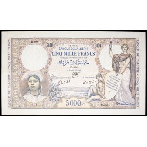 5,000 francs, “pink” type, January 27, 1942.