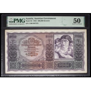 500 000 kronen type “violet et vert” 20 septembre 1922.