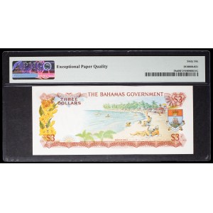 Elizabeth II, 3-dollar “Paradise Beach” bill, 1965.