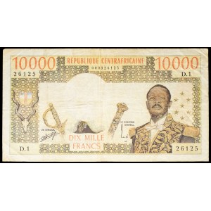 10,000 francs, “Jean-Bedel Bokassa in marshal’s uniform” type, undated (1975).