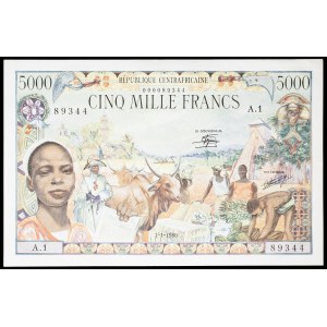 5000 franków, typ „Unia Celna”, 1 stycznia 1980 r.