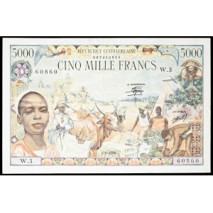 5,000 francs, “Customs Union” type, January 1, 1980.