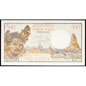 500 francs, “Lac Abbe” type—French Territory of the Afars and Issas (Treasury) ND (April 21, 1975).