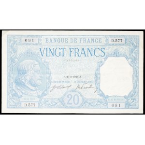 20 francs, “Bayard” type, September 26, 1916.