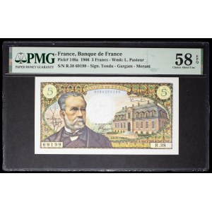 5-franc “Louis Pasteur” stamp, November 4, 1966.