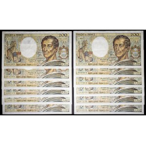 Lot (12) - 200 francs “Montesquieu” type, 1987.