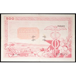 500 francs SPECIMEN CANCELLED - Loire-Inférieure Departmental Issuing Office, Nantes, June 24, 1940.