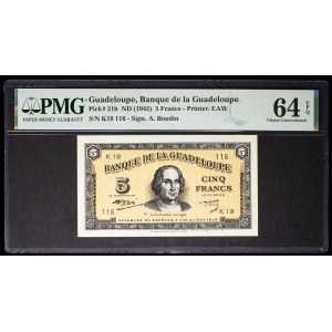 5-franc “Christopher Columbus” note, US ND print (1945–1946).