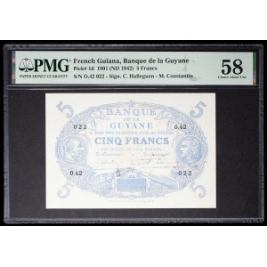 5-franc “blue” coin, known as the “Cabasson,” undated (1942).