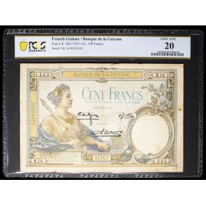 100 franchi, tipo “donna con la bilancia della giustizia”, ND (1942).
