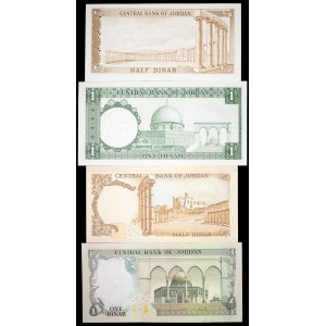 Súprava (4) – Husajn II., 2x ½ a 2x 1 dinár ND (1965–1985).