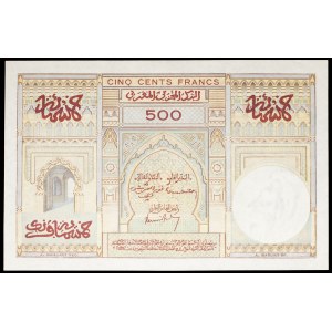 500 francs type “vue de Rabat” 19-12-1956.