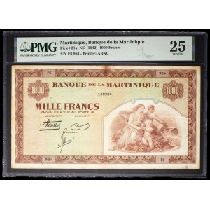 1,000 francs, “purple” type, US ND print (1943).