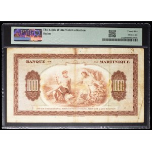 1,000 francs, “purple” type, US ND print (1943).