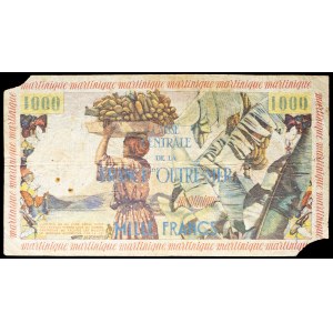 10 nouveaux francs surchargé sur 1000 francs type “pêcheurs” - Caisse centrale de la France d’outre-mer ND (1960).