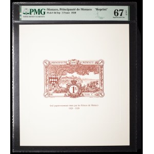 Lot (3) - Épreuves commémoratives de verso de 1 franc “Seul papier-monnaie émis par les Princes de Monaco” 1920 [impression moderne].