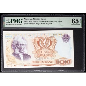 1,000 kroner “Henrik Ibsen” banknote, 1980.
