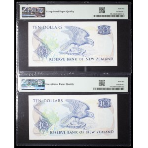 Lot (2) - Elizabeth II, 10-dollar “Kēa” Type 2 coins with consecutive ND serial numbers (1989–1992).