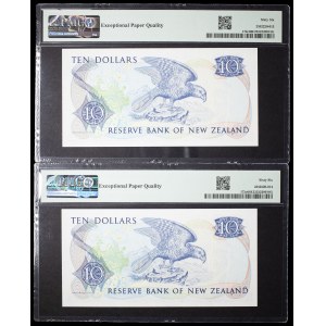 Lot (2) - Elizabeth II, 10-dollar “Kēa” Type 2 coins with consecutive ND serial numbers (1989–1992).