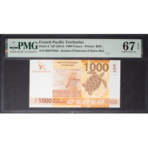 1,000 francs, “Pacific Fauna” design, ND (2014).