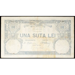 100 lei “eagle” banknote, April 12, 1907.