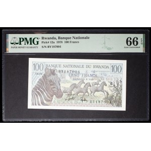 100 francs Zebra series, January 1, 1978.