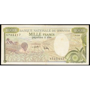 1,000 francs, “Tea Harvest” design, January 1, 1978.