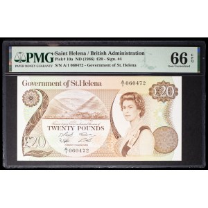 Elizabeth II, 20-pound coin, “View of Jamestown” design, no date (1986).