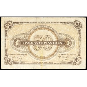 50 piastres type “vert et bleu” 31 août 1942.