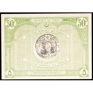 Régence de Tunis, 50 centimes type “vert” (septième émission) 3 mars 1920.