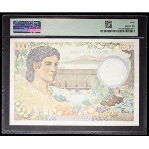 1000 francs type “famille de cultivateurs” surchargé “TUNISIE” - Banque de l’Algérie 3-11-1942.