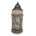 Ceramic mug with lid, Reinhold Hanke, Germany