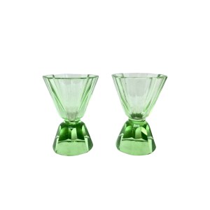 Set of two Art Deco uranium glasses, Józefina, Szklarska Poręba (?)