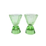 Set of two Art Deco uranium glasses, Józefina, Szklarska Poręba (?)