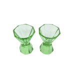 Set of two Art Deco uranium glasses, Józefina, Szklarska Poręba (?)