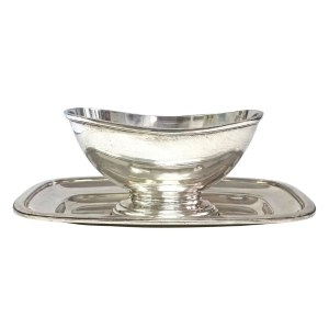 Silver-plated sauce boat, Ercuis, France