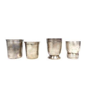Set of silver-plated mugs, France