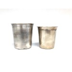 Set of silver-plated mugs, France