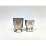 Set of silver-plated mugs, France