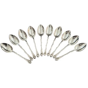 Set of silver-plated mocha spoons