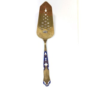 Silver enameled cake server, Kremlin, Russia, 1950s.