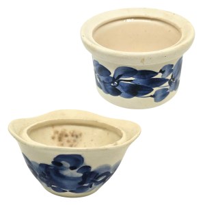 Two floral sugar bowls / small bowls, Włocławek