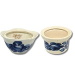 Two floral sugar bowls / small bowls, Włocławek