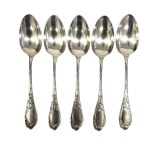 Zestaw platerowanych sztućców Art Nouveau, A. G. Dufva, Szwecja, koniec XIX-pocz. XX w.